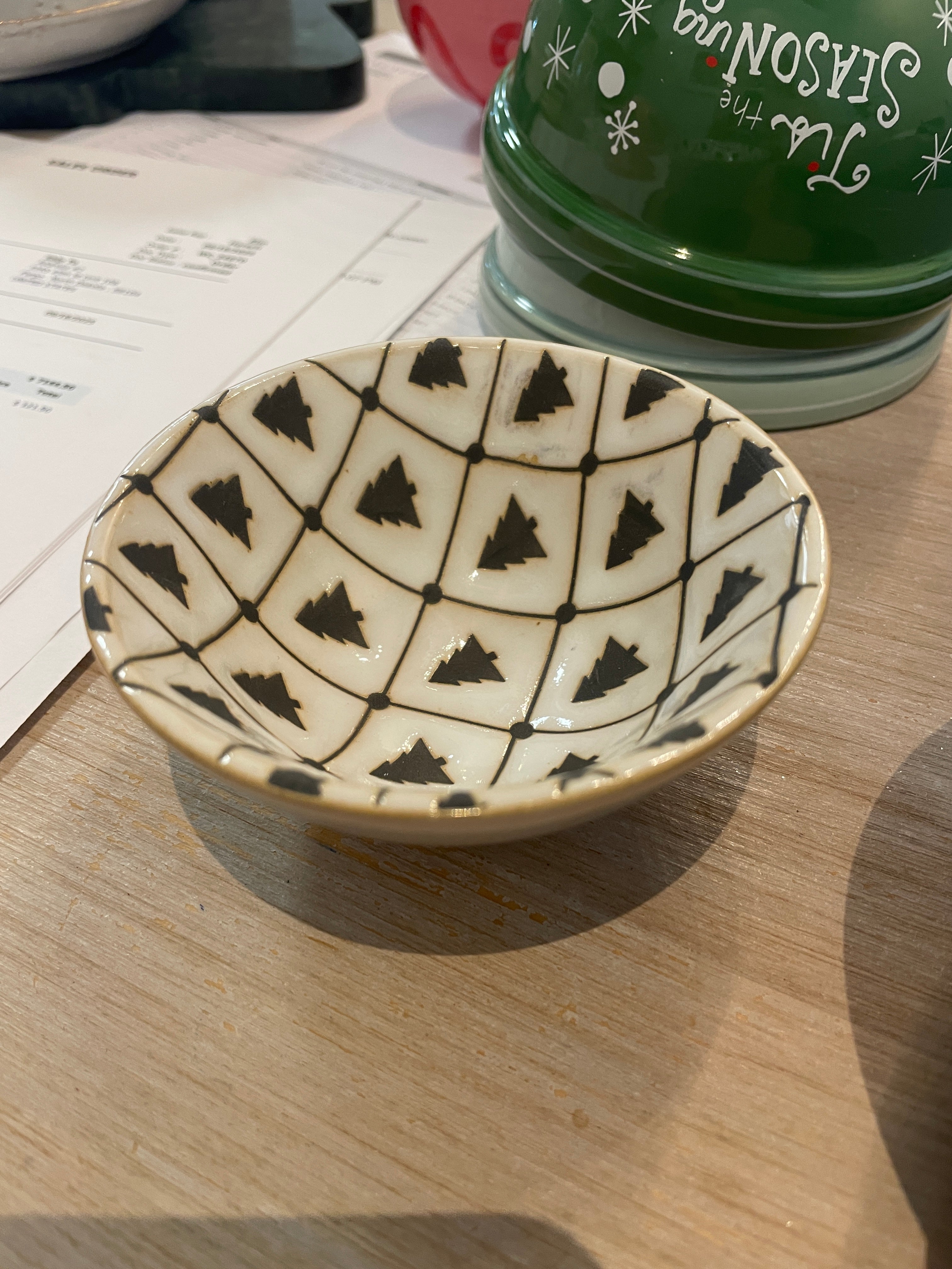 Stoneware Tree Pattern Bowl