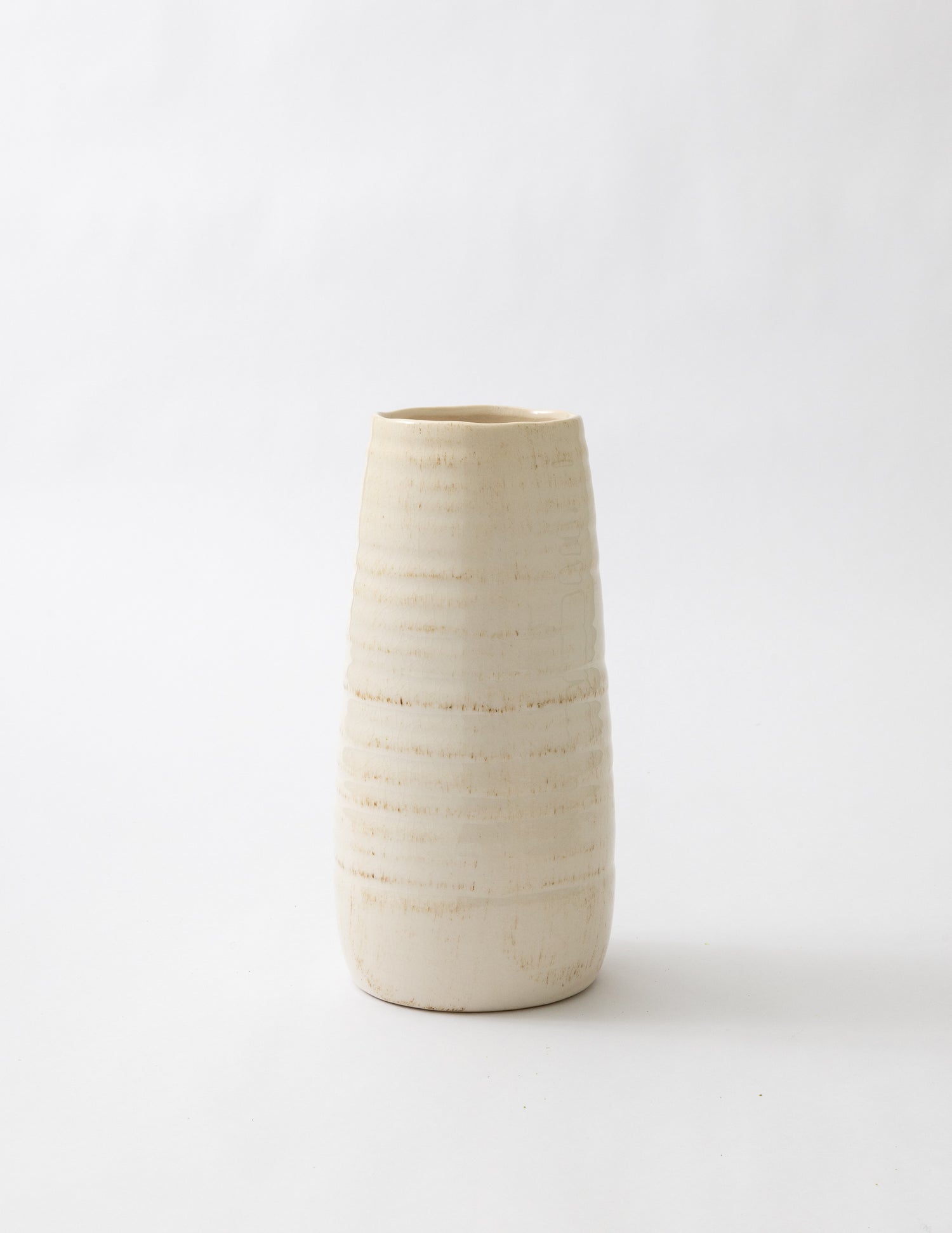 Cream &amp; Brown Crackle Vase