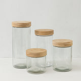 Glass Canisters with Wood Lids