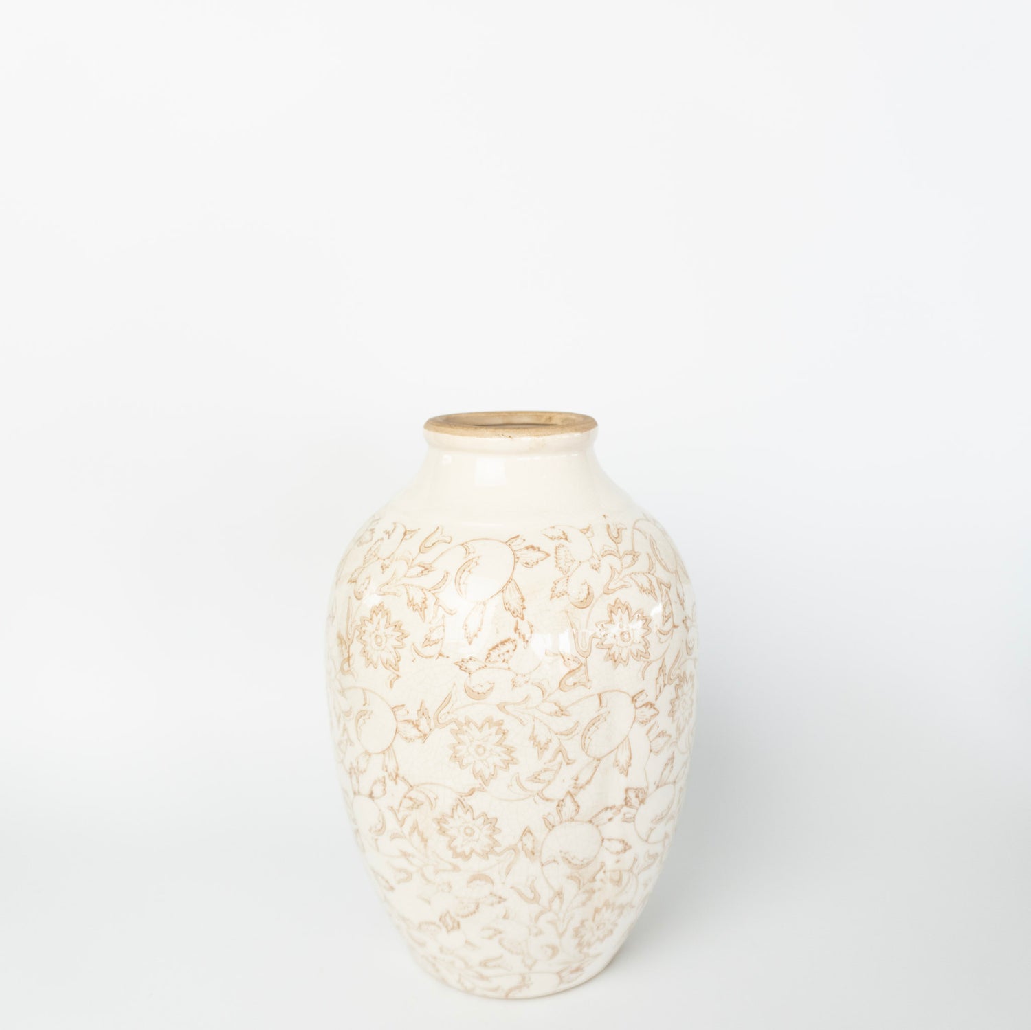 12" Beige Heirloom Vase