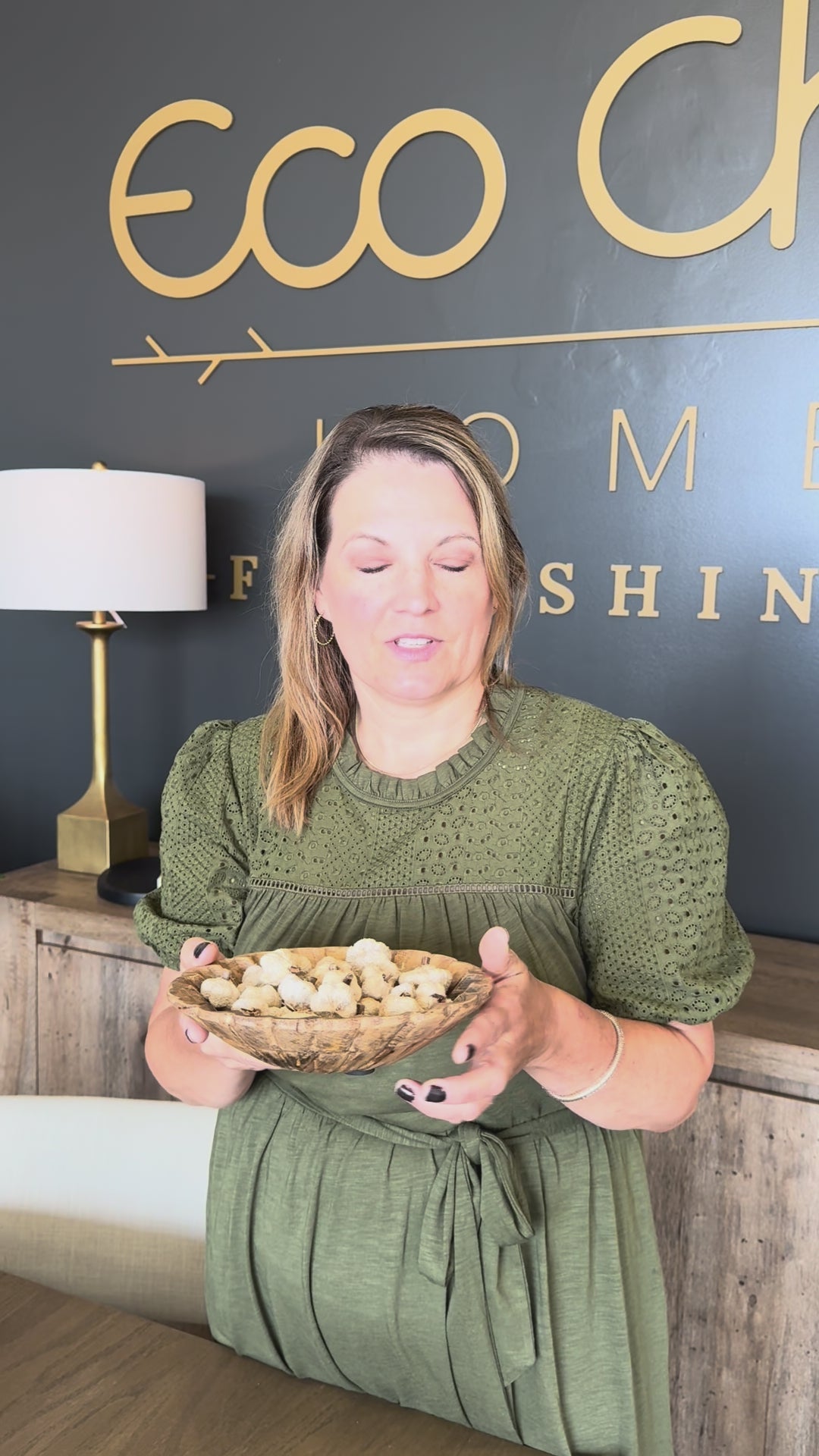Scalloped Mango Wood Bowl