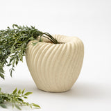 Stoneware Pleated Planter