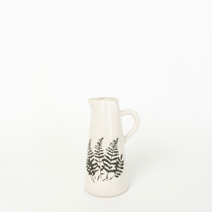 Black/White Fern Pattern Pitcher