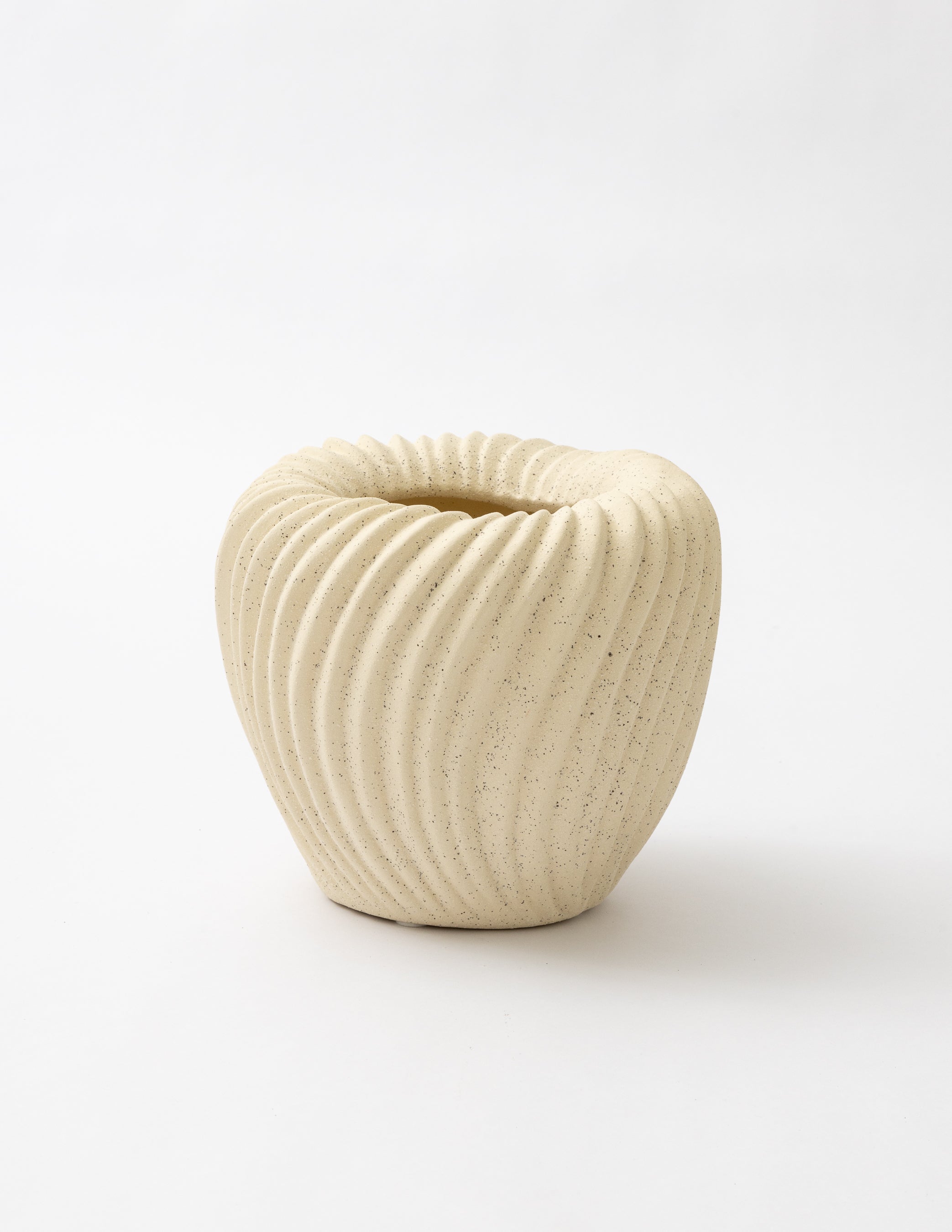 Stoneware Pleated Planter