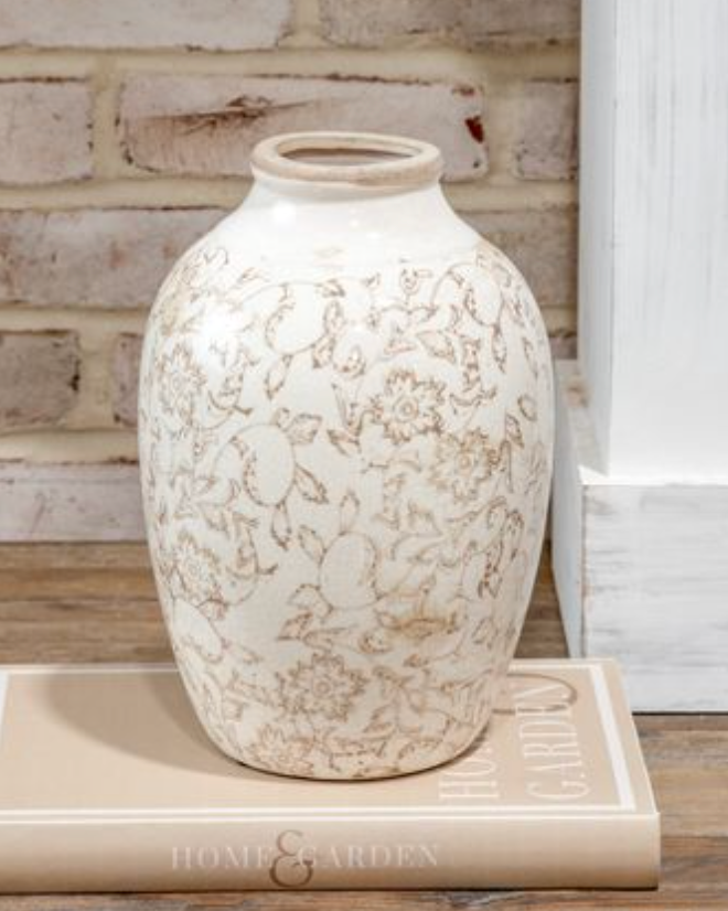 10" Beige Heirloom Vase