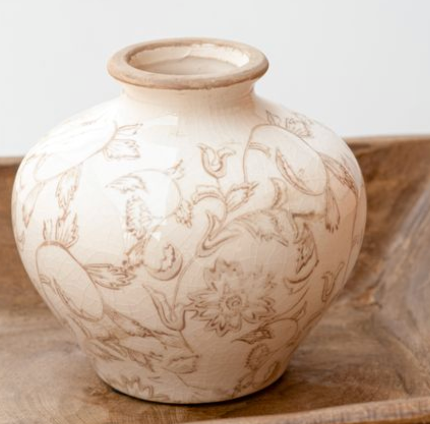 5" Beige Heirloom Vase