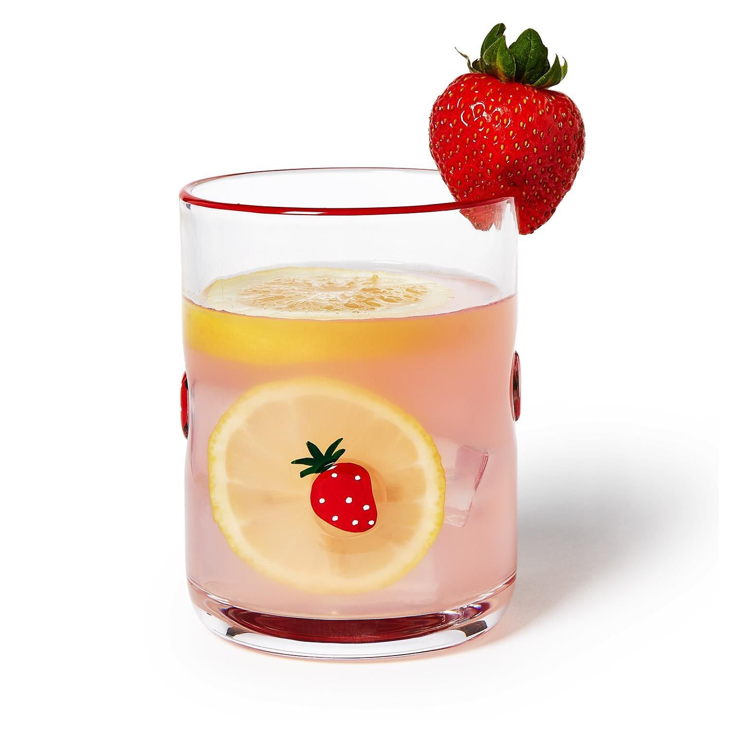 Strawberry Old Fashion Glass