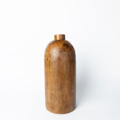 13" Mango Wood Bottle Vase