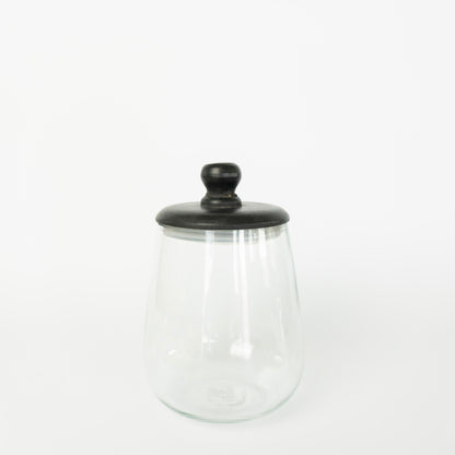 8" Glass Canister w/Wood Lid