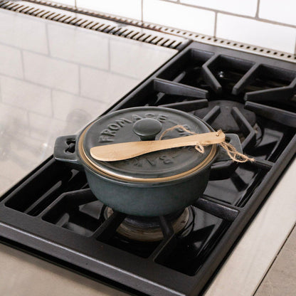 Stoneware Brie Baker w/ Bamboo Spreader