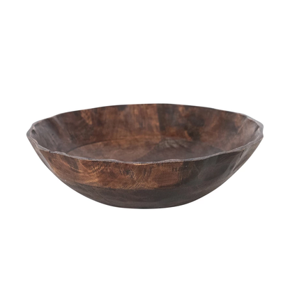 Mango Wood Scalloped Bowl